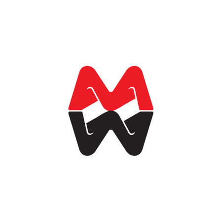 letter wm 3d geometric logo vectorのイラスト素材