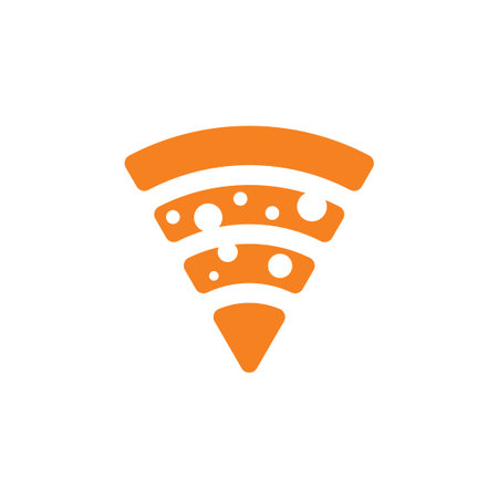 pizza wifi symbol decoration logo vectorのイラスト素材