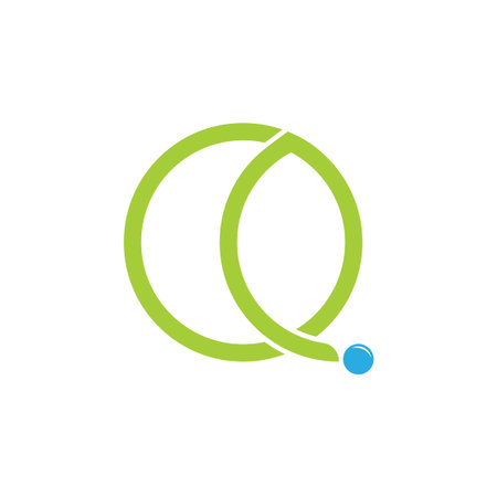 letter q motion object line circle geometric logo vectorのイラスト素材