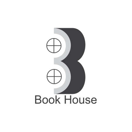 letter b book house symbol education logo vector schoolのイラスト素材