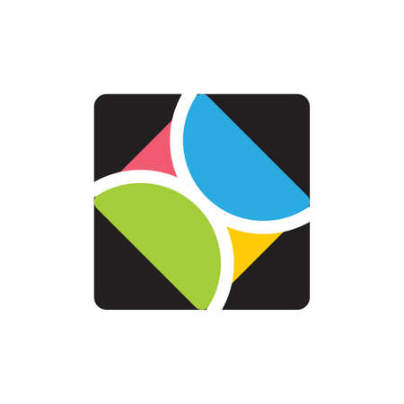 abstract cross x square geometric logo vectorのイラスト素材
