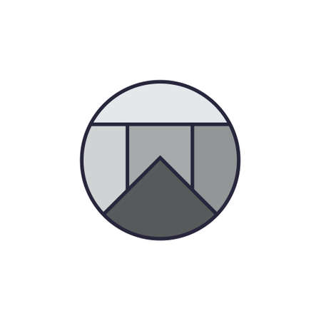 letter w simple line circle logo vectorのイラスト素材
