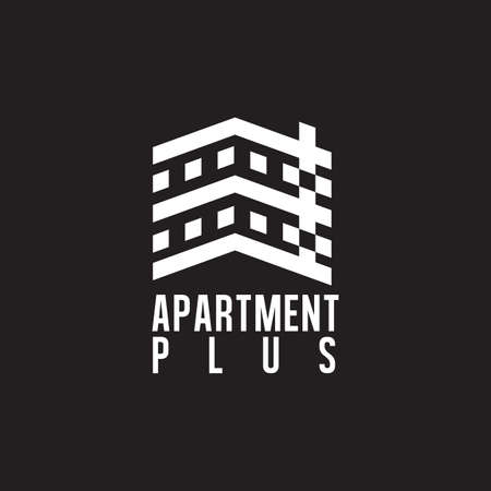 apartment plus symbol logo vectorのイラスト素材