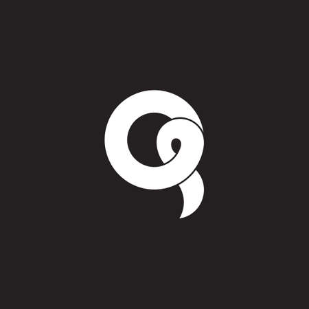 letter q overlapping ribbon simple design logo vectorのイラスト素材