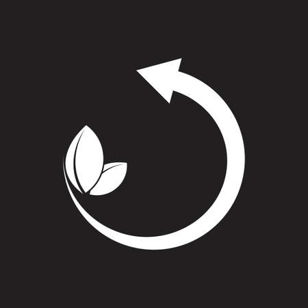 rotate arrow leaf simple decoration vectorのイラスト素材