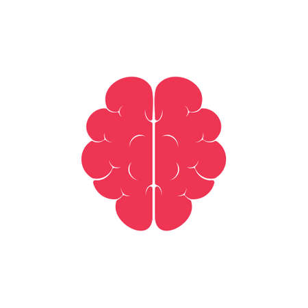 brain simple red symbol vectorのイラスト素材