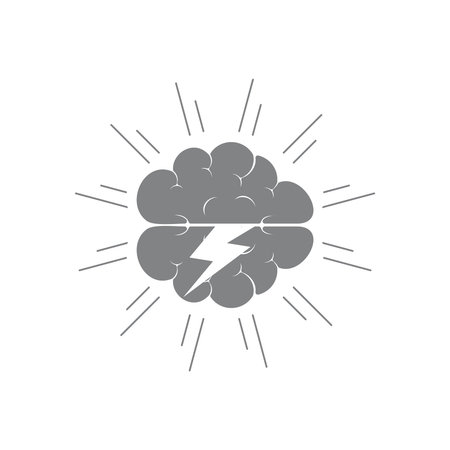 brain cloud storm symbol vectorのイラスト素材