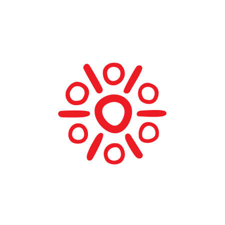 circle linked hand drawn symbol vectorのイラスト素材