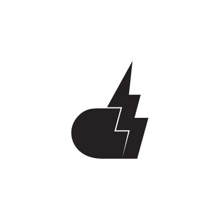 vector of letter d thunder energy flat geometric designのイラスト素材