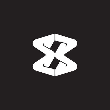 letter b3 simple linked abstract logo vectorのイラスト素材