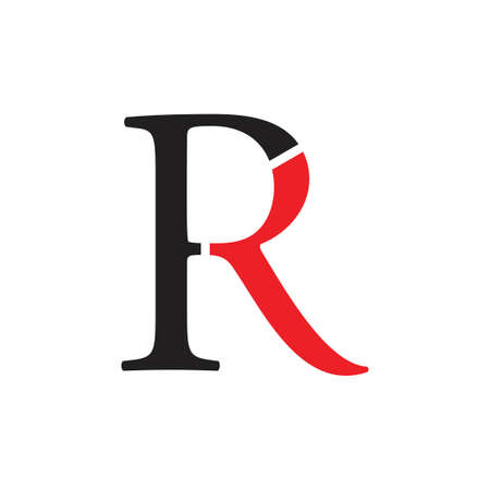 letter fr simple curves logo vectorのイラスト素材