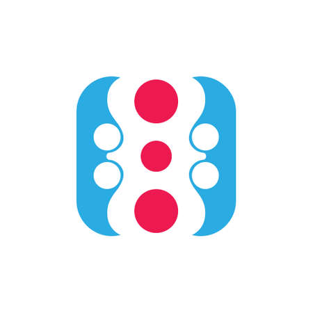 square curves dots geometric logo vectorのイラスト素材