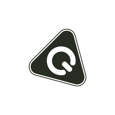 triangle letter q power button logo