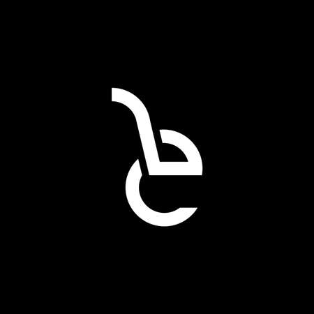 letter be simple geometric line logo vectorのイラスト素材