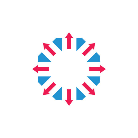 spread arrow geometric logo vector