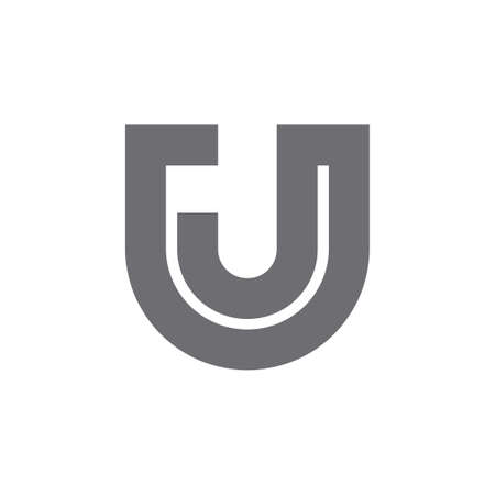 letter uj simple geometric emblem logo vectorのイラスト素材
