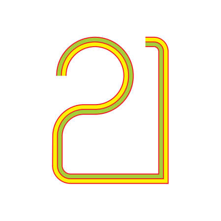 number 21 stripes line design symbol vectorのイラスト素材