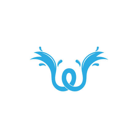 letter w wavy water splash logo vectorのイラスト素材