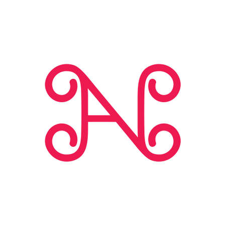 letter an ma curves line logo vectorのイラスト素材