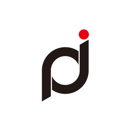 circle rotate letter pj line simple design symbol logo vectorのイラスト素材