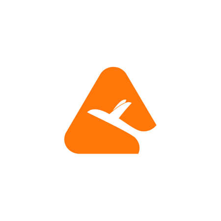 triangle swoosh airplane fly motion symbol logo vectorのイラスト素材