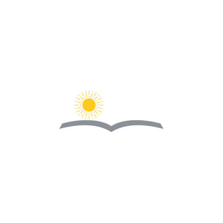 sun book shape education symbol logo vectorのイラスト素材