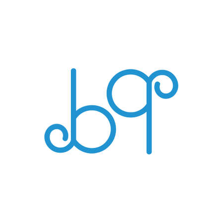 letter bq thin line spiral logo vectorのイラスト素材