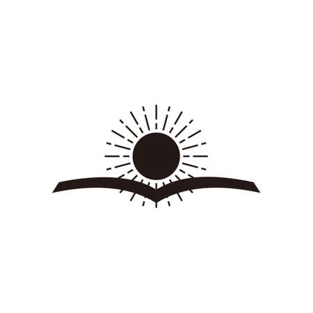 shine book sun smart education symbol vectorのイラスト素材