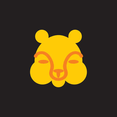 cute squirrel face cool design symbol vectorのイラスト素材