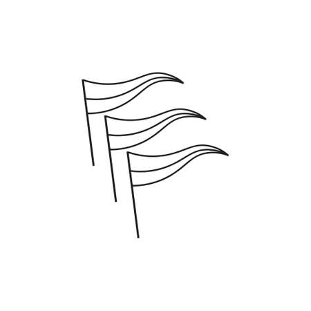 motion flags thin line decoration logo vectorのイラスト素材