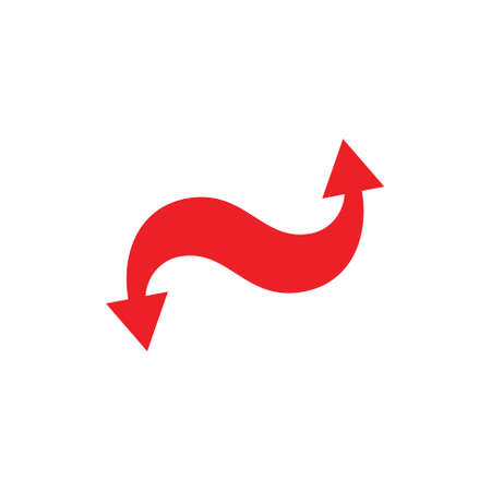 curves opposite direction arrows simple design logo vectorのイラスト素材