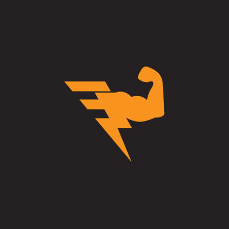 flash motion strong arm geometric design logo vectorのイラスト素材