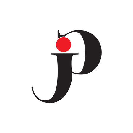 abstract letter pj linked logo vectorのイラスト素材