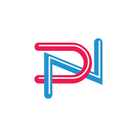 letter dn stripes linked logo vectorのイラスト素材