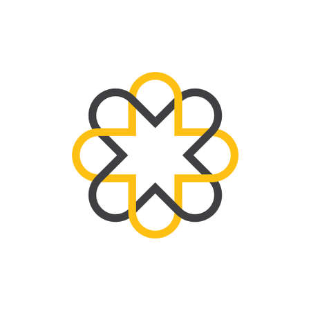 colorful flower swirl overlapping line design vectorのイラスト素材
