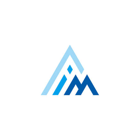 letter im geometric blue mountain sky triangle logo vectorのイラスト素材