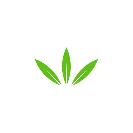three leaves green simple geometric symbol logo vectorのイラスト素材