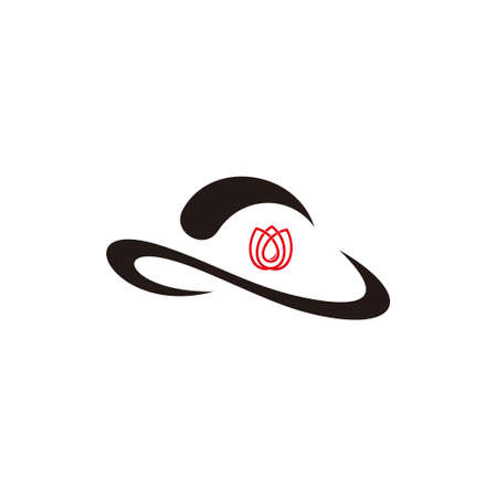 abstract girl women hat red rose flower decoration vectorのイラスト素材