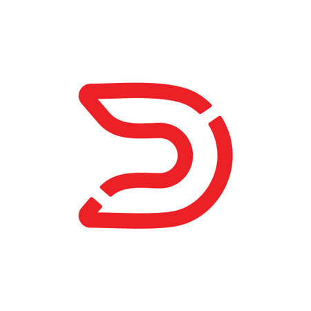 vector of letter d curves red logoのイラスト素材