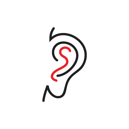 ear thin line symbol icon vectorのイラスト素材