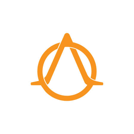 linked arrow circle overlapping logo vectorのイラスト素材