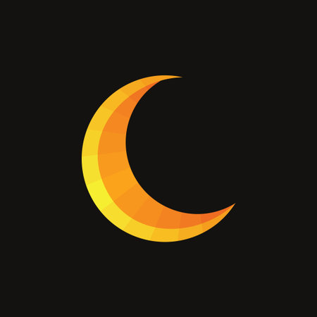 letter c moon light simple gradient decoration vector