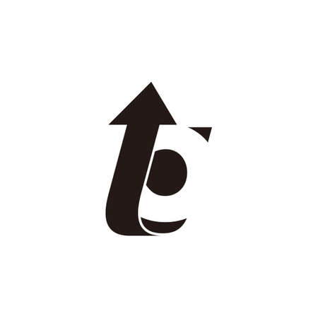 letter o negative space arrow geometric design symbol logo vectorのイラスト素材
