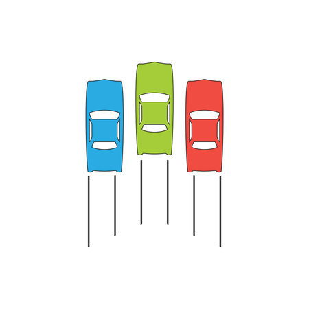 vintage car race decoration vector