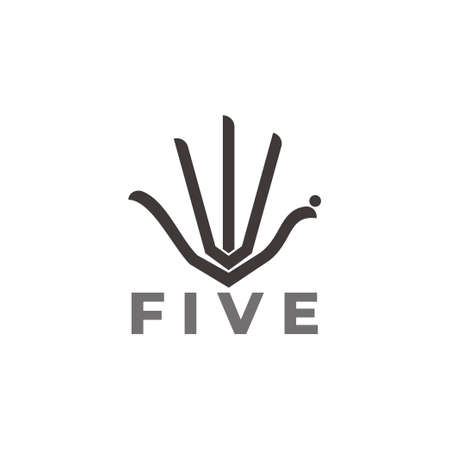 hand palm five fingers symbol logo vectorのイラスト素材
