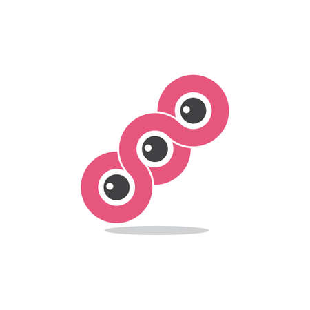 three circles infinity line dots abstract logo vectorのイラスト素材