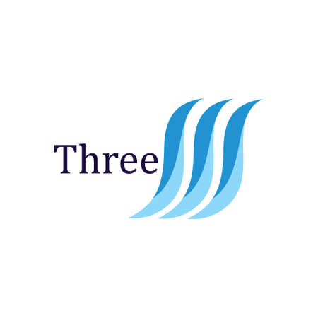 three curves simple 3d logo vectorのイラスト素材