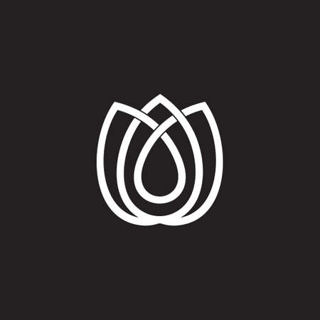 circle infinity beauty flower linear geometric logo vectorのイラスト素材