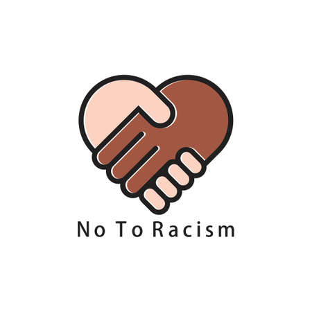 no racism handshake symbol vectorのイラスト素材