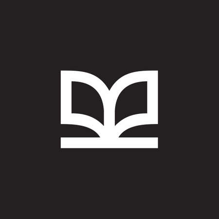 simple geometric book lines art education symbol logo vectorのイラスト素材